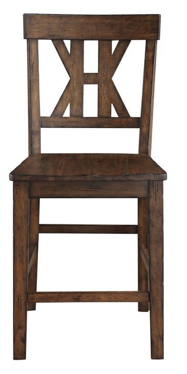 Auburn Dark Brown 24" Slat Back Counter Height Stool Set of 2