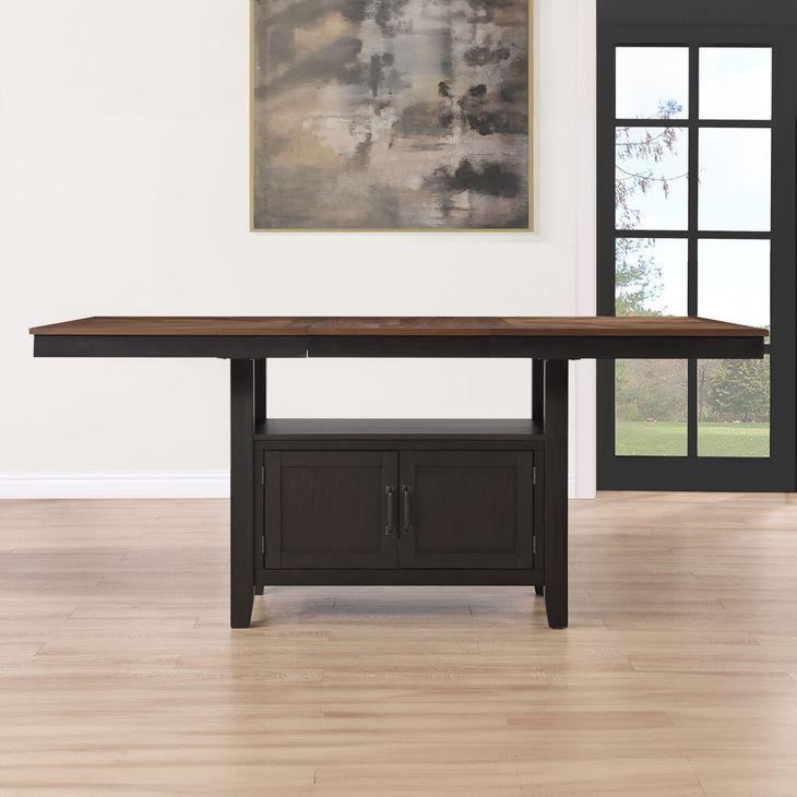 Bermuda Black Extendable Rectangular Counter Height Dining Table