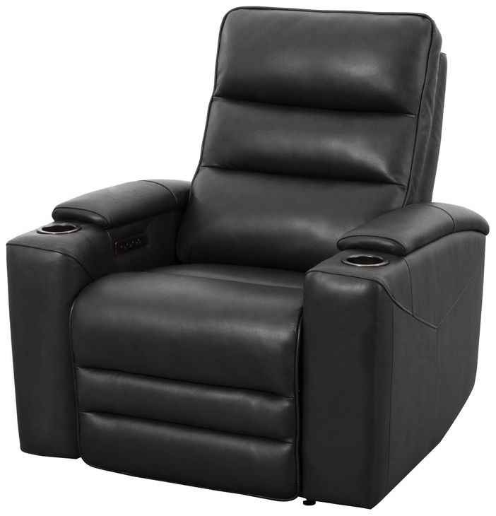 Axion Autumn Black Leather Zero Gravity Power Recliner with USB Charging