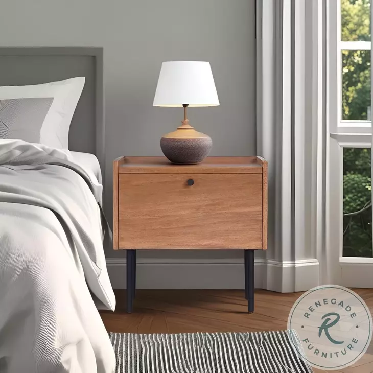 Kyra Chestnut 1 Drawer Nightstand