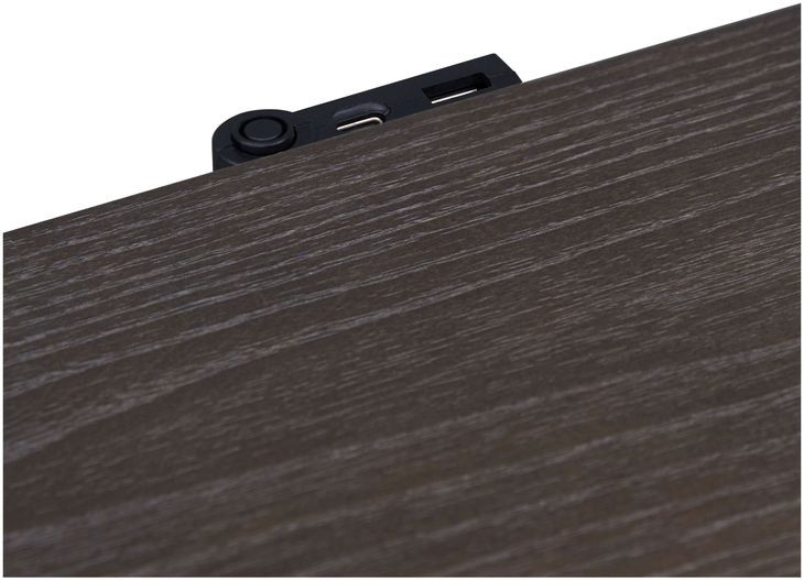 B00566 Brown 2 Drawer Nightstand with USB Charging and LED