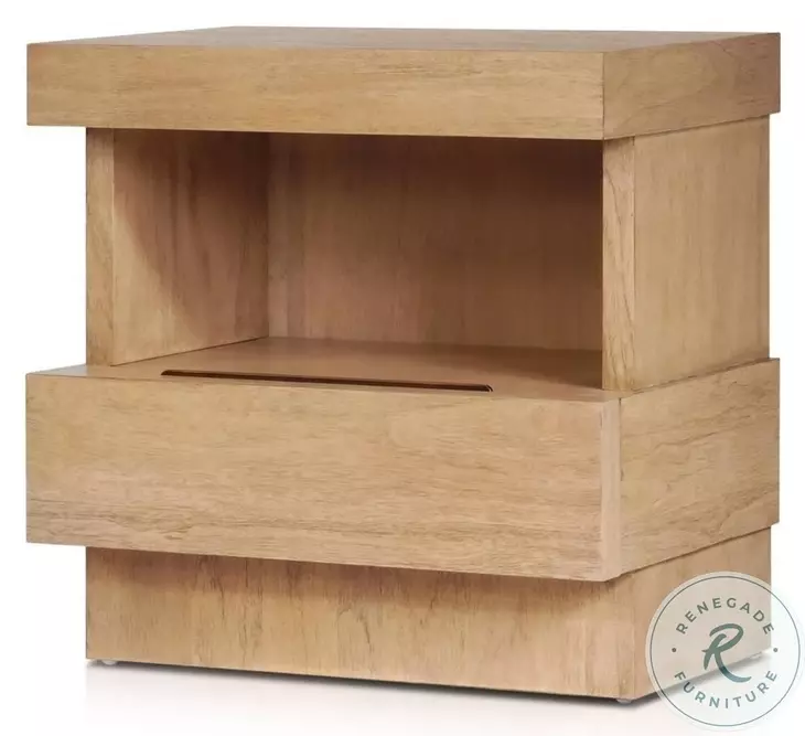 Mona Oak 1 Drawer Nightstand