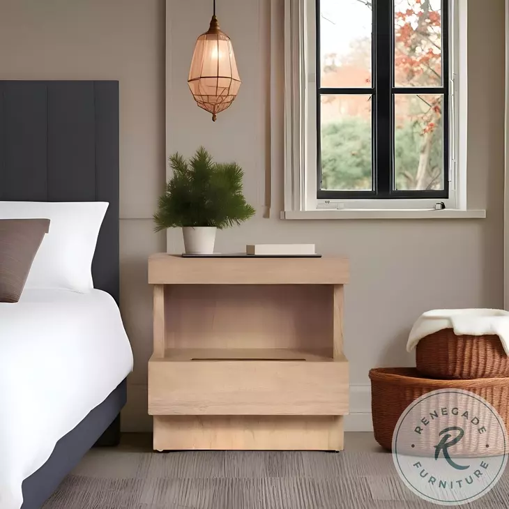 Mona Oak 1 Drawer Nightstand