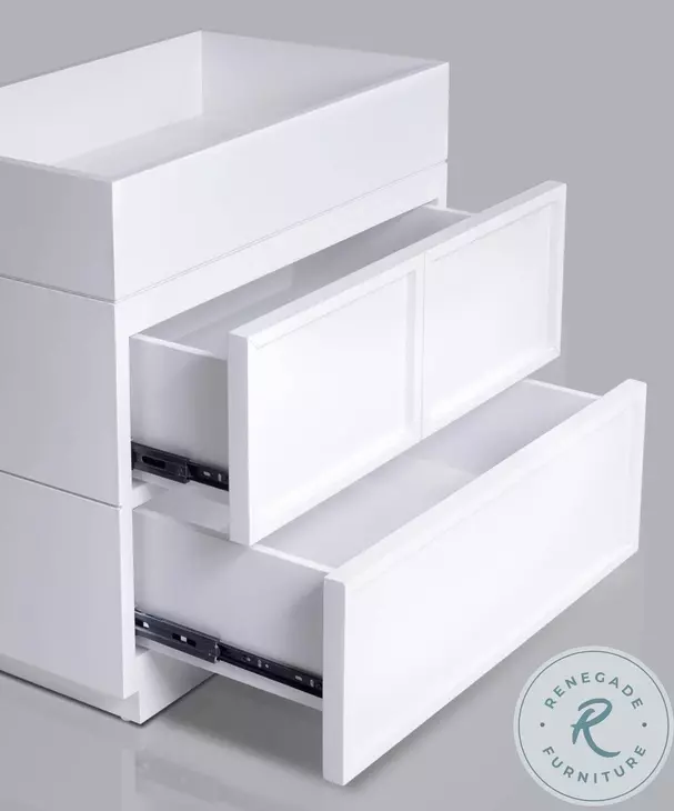 Luca White 2 Drawer Nightstand