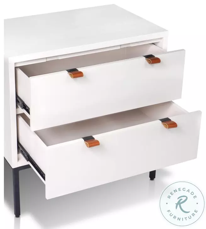 Wilma White 2 Drawer Nightstand