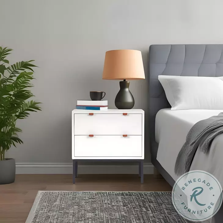 Wilma White 2 Drawer Nightstand