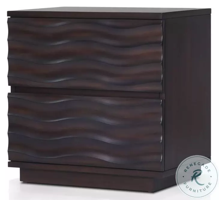 Ruby Antique Brown 2 Drawer Nightstand