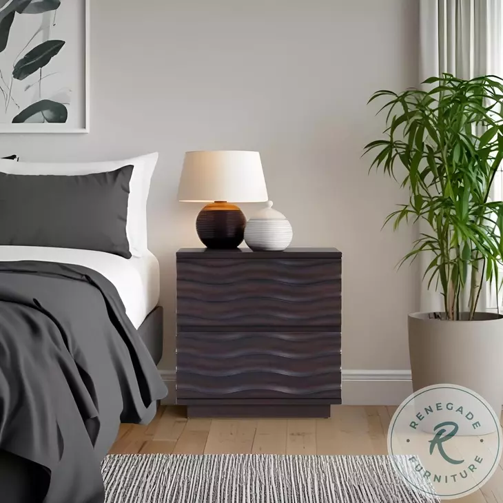 Ruby Antique Brown 2 Drawer Nightstand