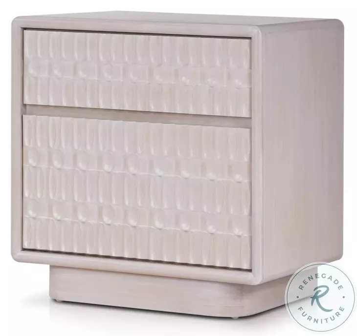 Danica White Wash 2 Drawer Nightstand