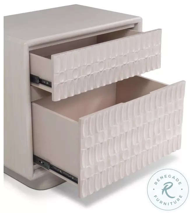 Danica White Wash 2 Drawer Nightstand