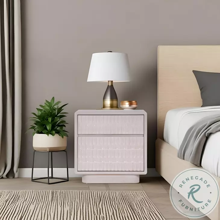 Danica White Wash 2 Drawer Nightstand