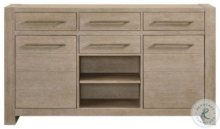 Nash Weathered Sand Extendable Trestle Dining Room Set