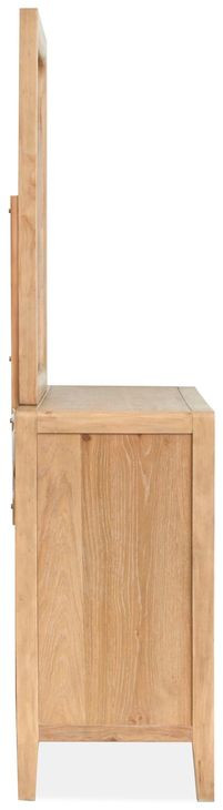 Somerset Butternut and White Performance Fabric Upholstered Panel Bedroom Set