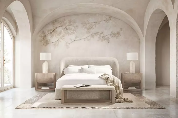 Loggia Beige Performance Fabric 58" Bed Bench with Storage