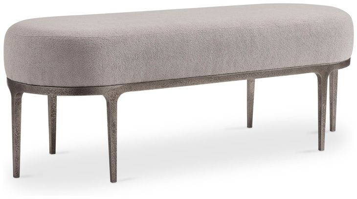 Linea Beige Metal Bench