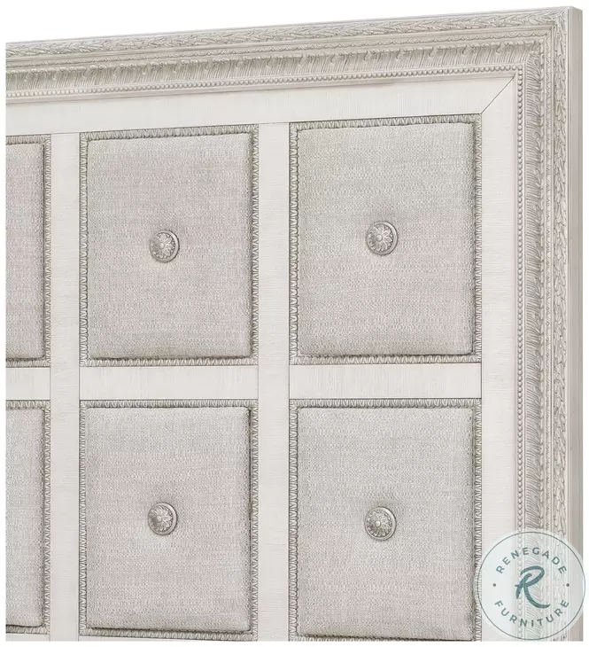 Camila Semi Transparent Creamy White California King Upholstered Panel Bed