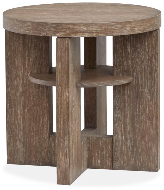 Everpine Spiced Brown Round End Table