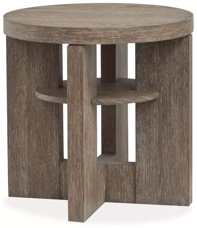 Conway Spiced Brown Round End Table