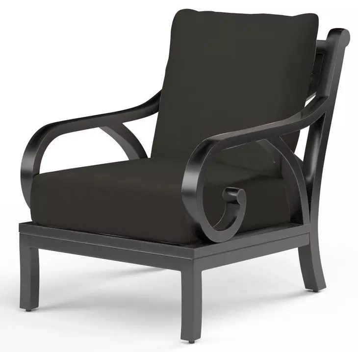 Monterey Spectrum Carbon Upholstered Outdoor Club Chair with Self Welt