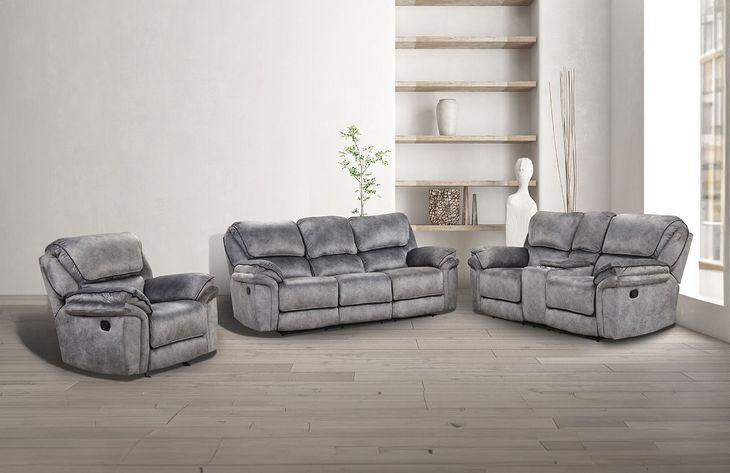 Themis Gray Manual Reclining Living Room Set