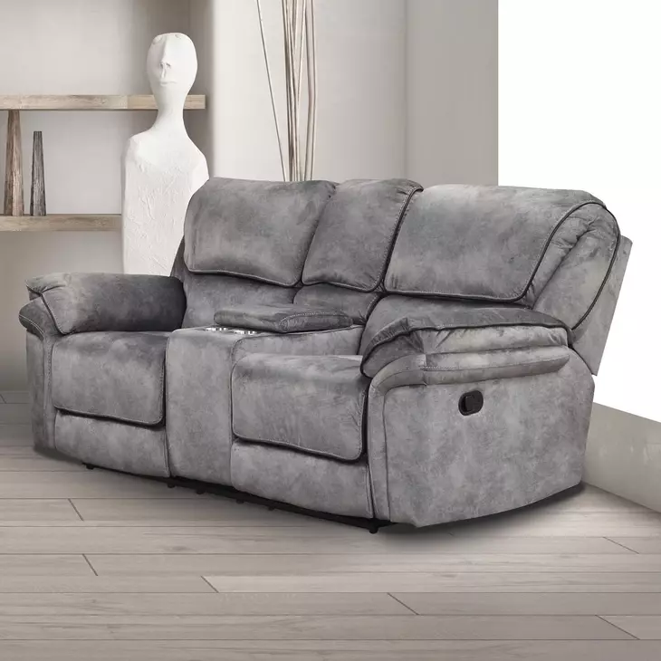 Themis Gray 81" Manual Reclining Loveseat