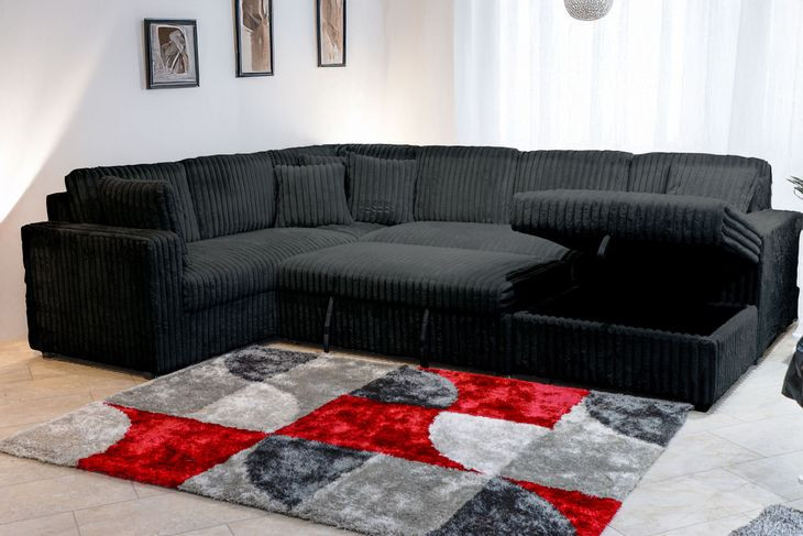 Bliss Midnight 52" Loveseat with Pull Out Bed and USB Charging