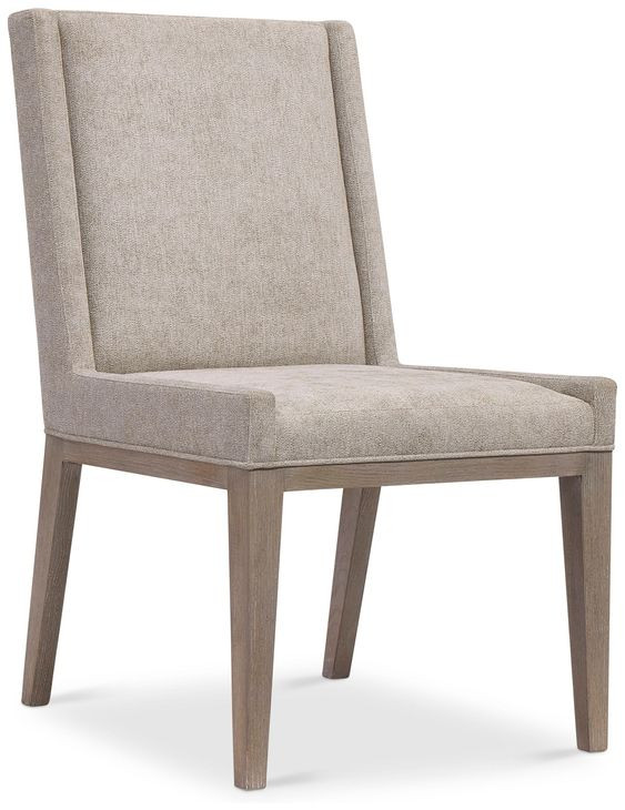 Linea Beige And Cerused Greige Upholstered Side Chair Set of 2