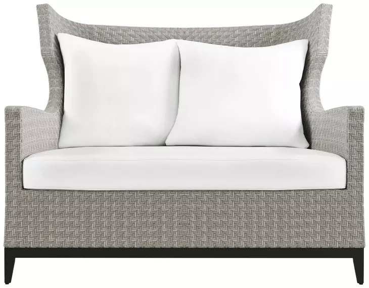Captiva White Performance Fabric Outdoor Lounge Chair with Pillows