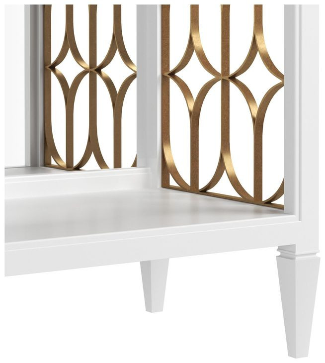 Eave Uplifting White Etagere with 4 Shelves