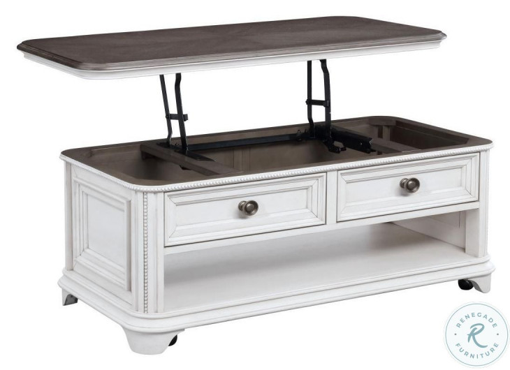 West Chester Light Gray Oak and Distressed White Lift Lid Trunk