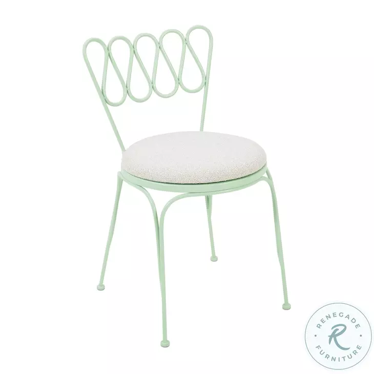Erica Mint Green Wrought Iron Outdoor Chair