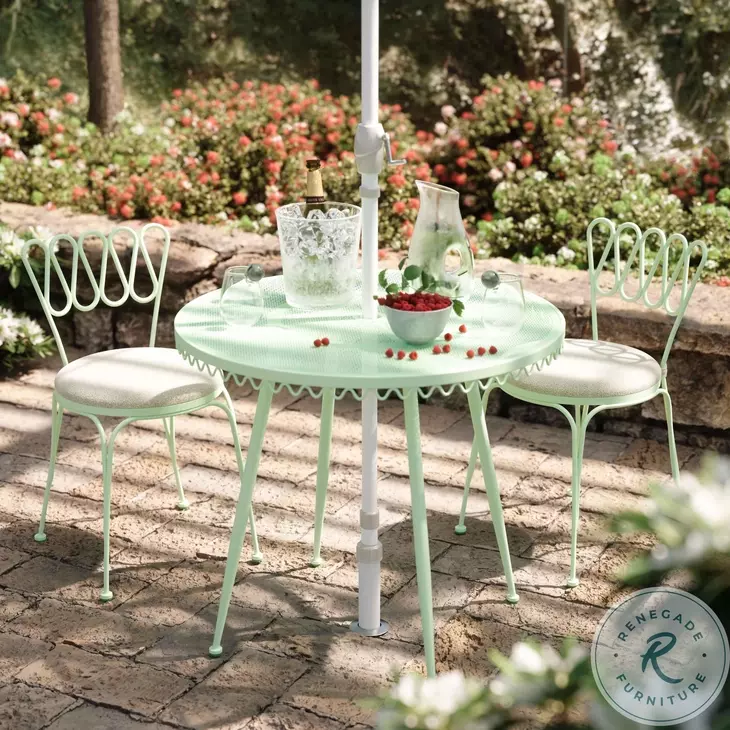 Erica Mint Green Wrought Iron Outdoor Chair