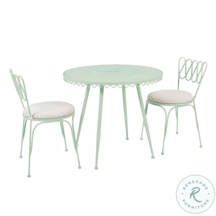 Erica Mint Green Wrought Iron Outdoor Chair
