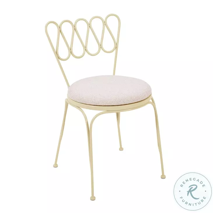 Erica Cream Wrought Iron Outdoor Chair