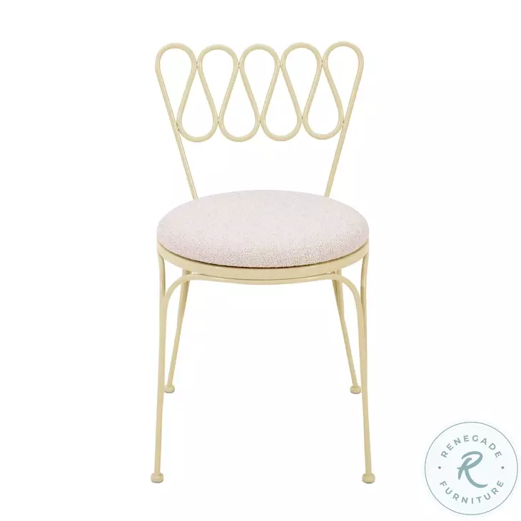 Erica Cream Wrought Iron Outdoor Cafe Table Set