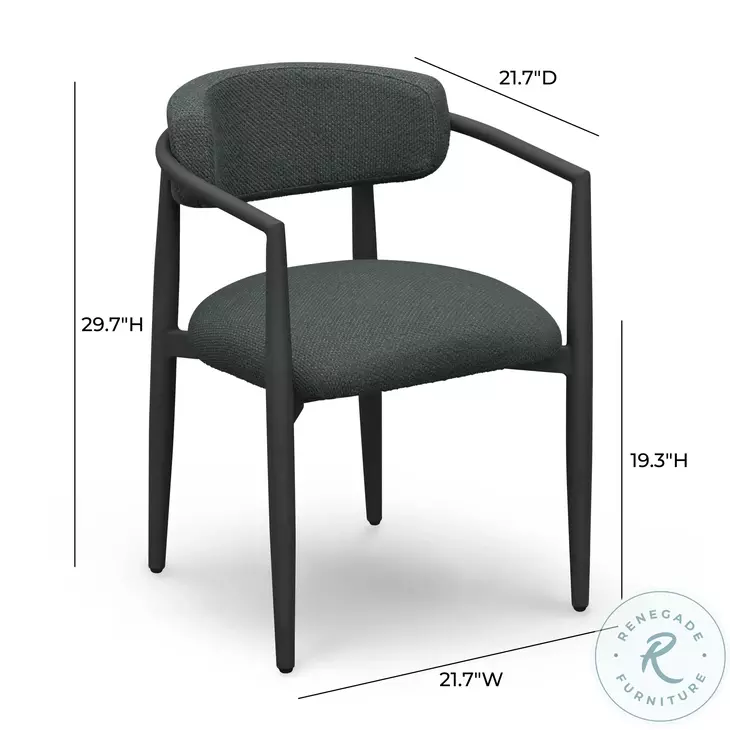 Annika Black Textured Outdoor Dining Arm Chair From TOV | Home