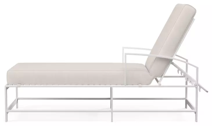 Bristol Canvas Natural 76" Outdoor Chaise with Self Welt