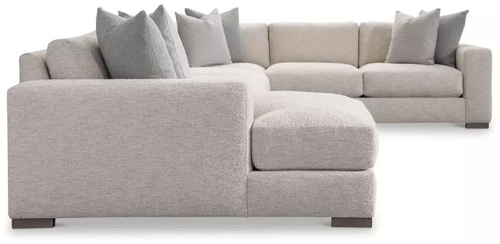 Drew Cream Modular Sectional with Chaise and Pillows