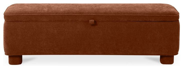 Ichigo Deep Orange Upholstered Storage Bed Bench