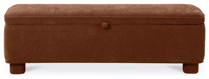 Ichigo Deep Orange Upholstered Storage Bed Bench