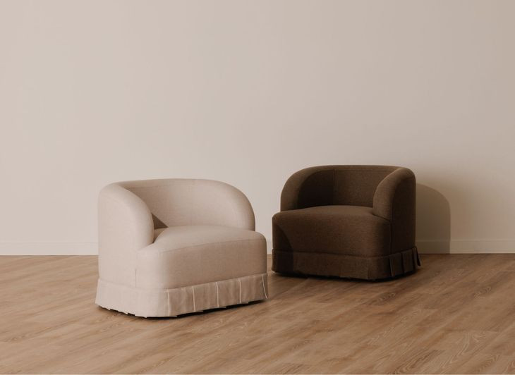 Maren Brown Upholstered Swivel Accent Chair