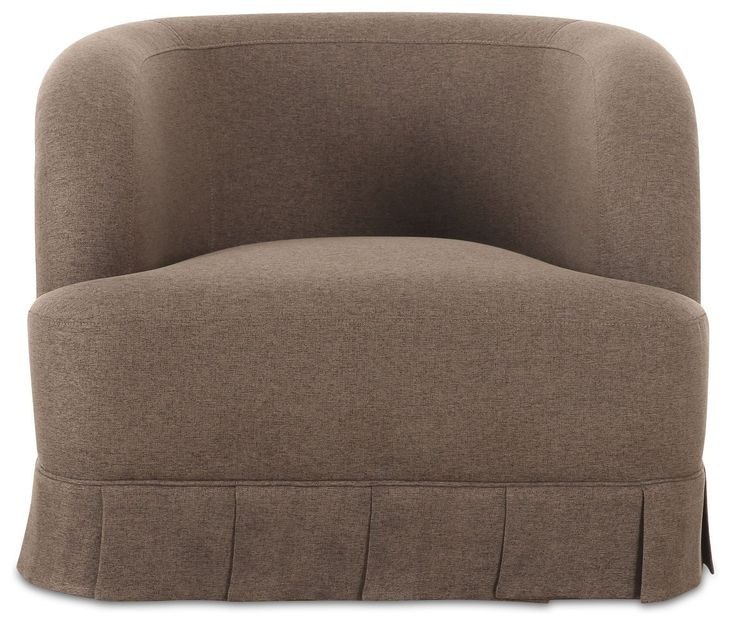 Maren Brown Upholstered Swivel Accent Chair