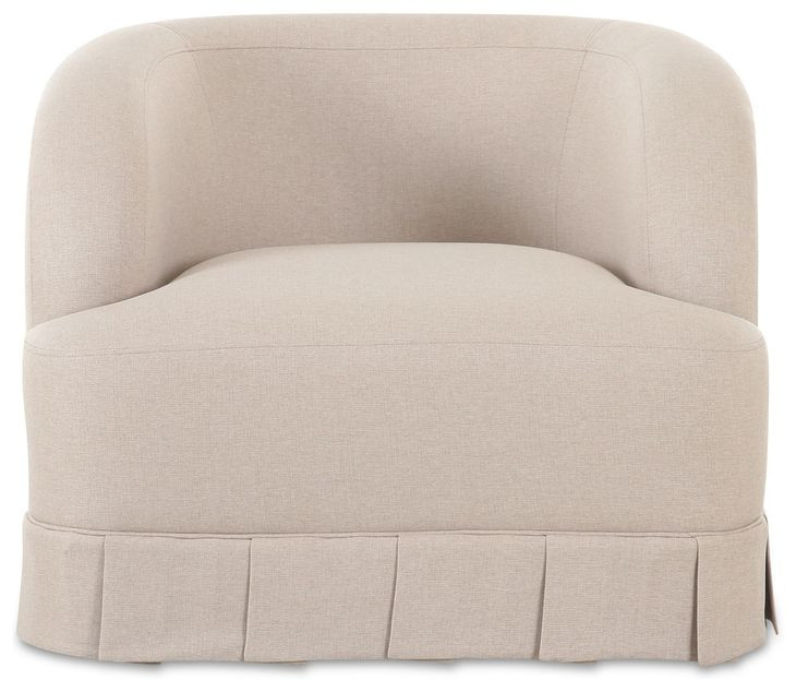 Maren Beige Upholstered Swivel Accent Chair