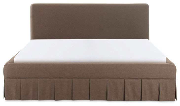 Maren Brown Queen Upholstered Platform Bed