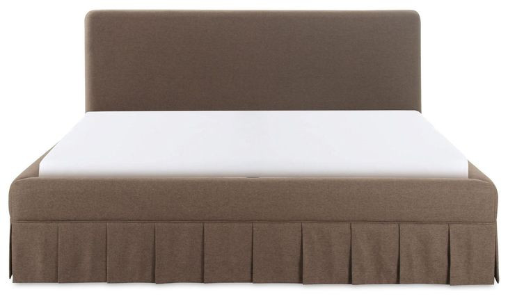 Maren Brown King Upholstered Platform Bed