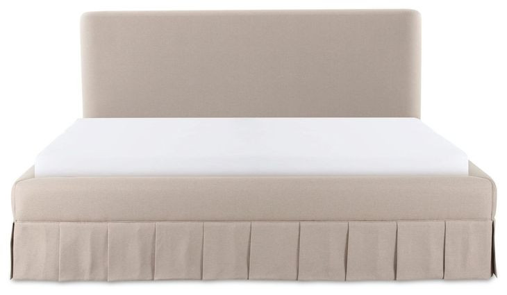 Maren Beige King Upholstered Platform Bed