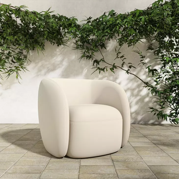 Rae Cream Upholstered Outdoor Accent Chair