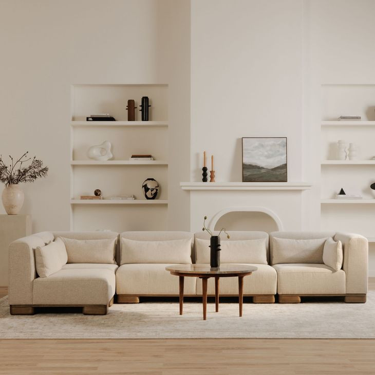 June Oatmeal Performance Fabric 70" Sofa