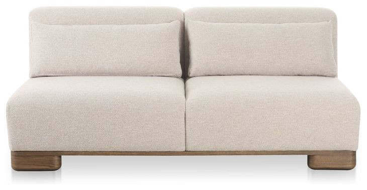 June Oatmeal Performance Fabric 70" Sofa