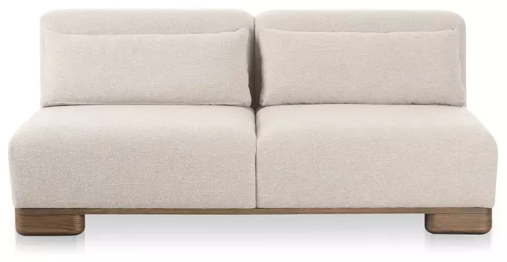 June Oatmeal Performance Fabric 70" Sofa
